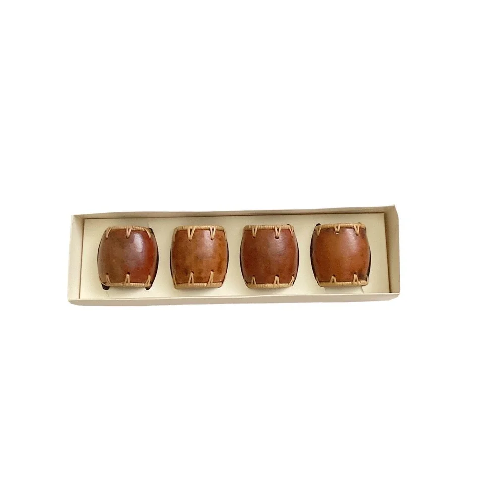 Pier 1 Tamarind Napkin Rings Decorative Set Of 8 New‎